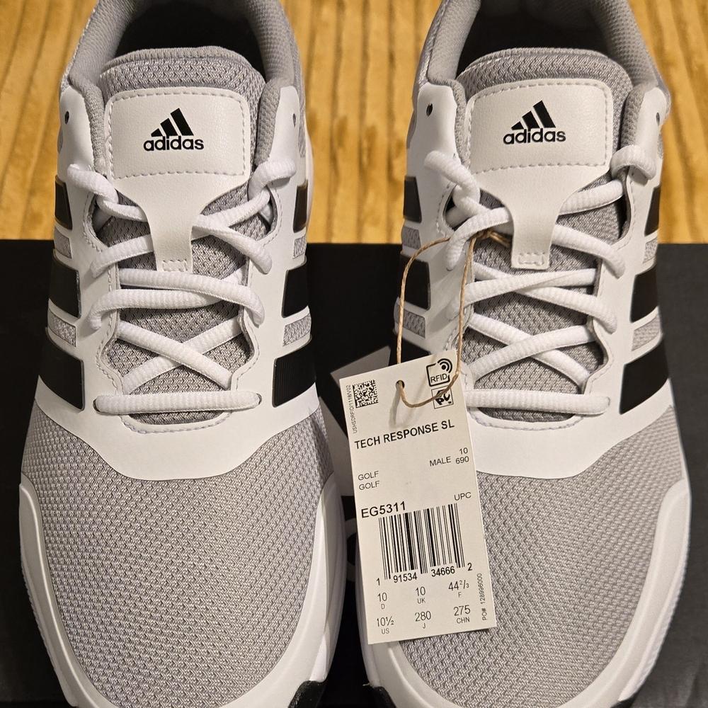 Adidas Men's White and Black Athletic Shoes